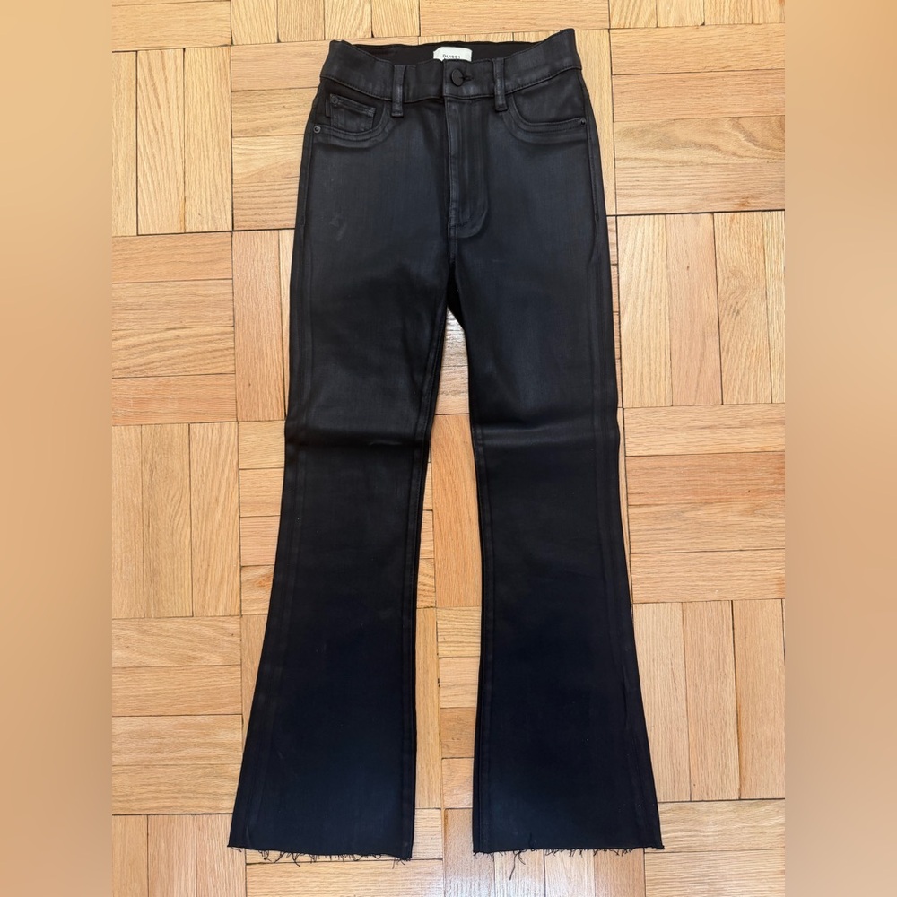 DL1961 Bridget Boot High Rise Instasculpt Coated Ankle Size 25 in Black Coated